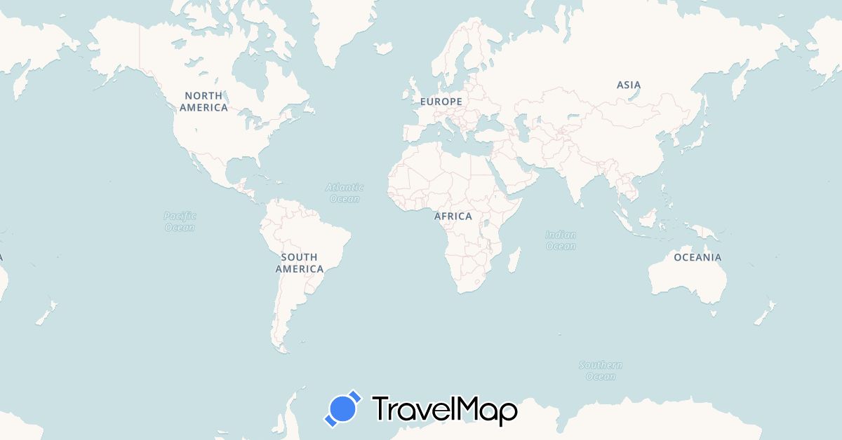 TravelMap itinerary: driving in Australia, India (Asia, Oceania)